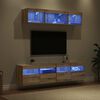 vidaXL TV Wand Eenheden met LED 5 pcs Artisan Eiken 80 x 30 x 40 cm