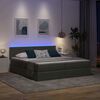 vidaXL Bed met LED-striplichten Donkergrijs 200 x 200 cm Stof