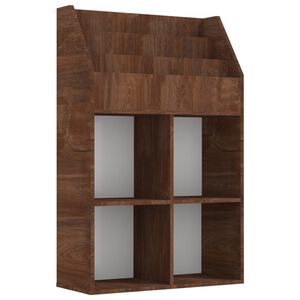 vidaXL Kindertijdschriftenrek 71x30x114 cm bewerkt hout bruineiken
