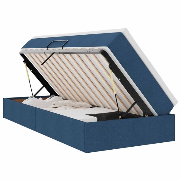 vidaXL Opslag bed met matras met matras Blauw 100 x 200 cm Polyester