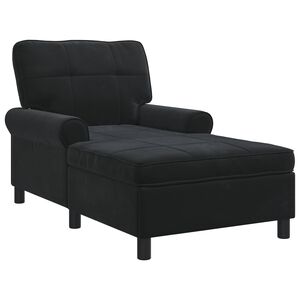 vidaXL Chaise Lounge met kussen Zwart 91 x 157 x 91 cm Fluweel