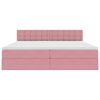 vidaXL Opslag bed met matras met hoofdeinde Roze 200 x 200 cm Fluweel