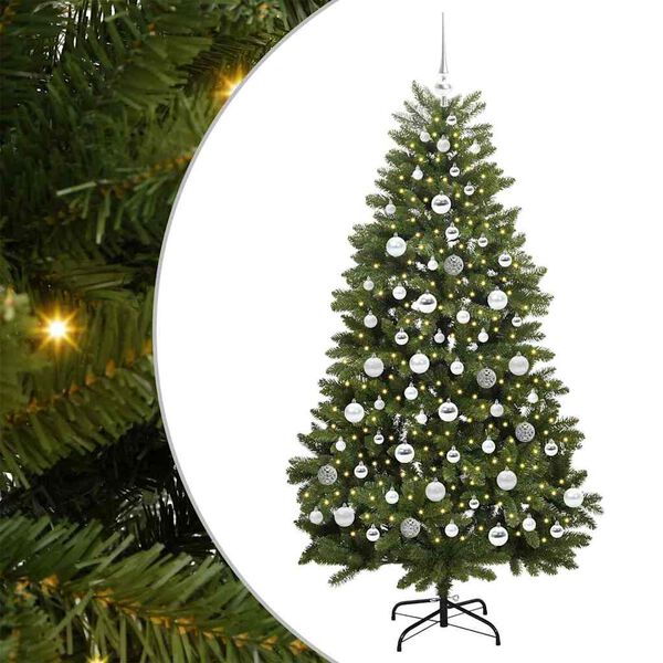 vidaXL Kunstkerstboom met 300 LED Groen 180 cm PVC en Metaal