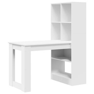 vidaXL Bureau Wit Bewerkt hout 122 x 67 x 145 cm