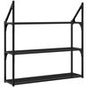 vidaXL Wandrek 3-laags 80x21x78,5 cm bewerkt hout zwart