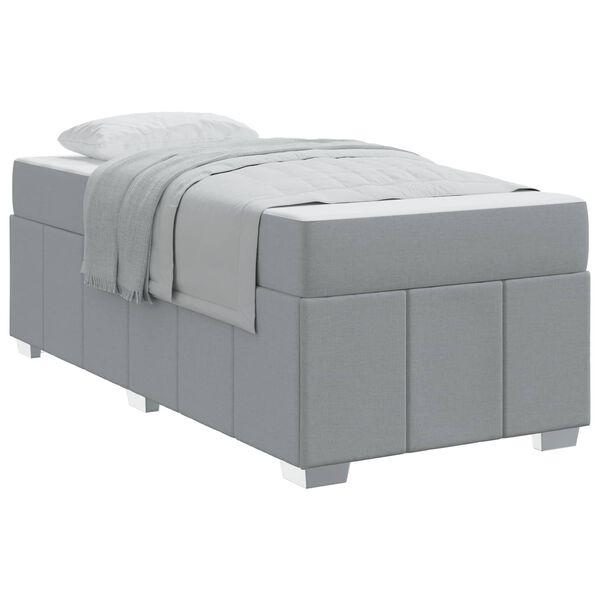 vidaXL Bedframe met matras Lichtgrijs 90 x 190 cm Stof