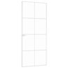 vidaXL Binnendeur 83x201,5 cm gehard glas en aluminium smal wit