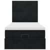 vidaXL Ottoman bed met matrassen 100x200cm fluweel zwart