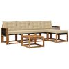 vidaXL Buiten bankenset met kussen 6 pcs Natuurlijk en Beige