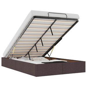 vidaXL Bedframe zonder matras 120x190 cm stof donkerbruin