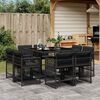 vidaXL 9-delige Tuinset poly rattan zwart