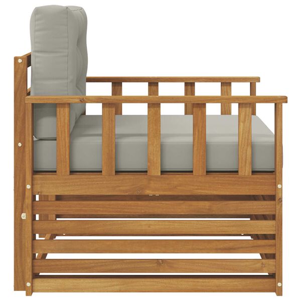 vidaXL Buiten bankenset Massief Acaciahout en Polyester Naturel