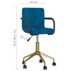 vidaXL Eetkamerstoelen draaibaar 2 st fluweel blauw