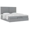 vidaXL Ottoman bed met matras 180x200cm stof lichtgrijs