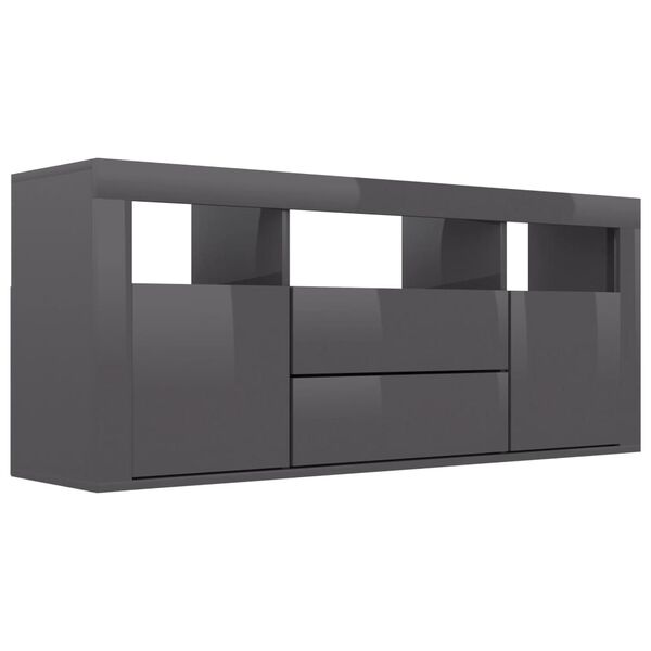 vidaXL Tv-meubel 120x30x50 cm bewerkt hout hoogglans grijs