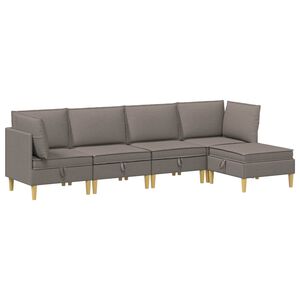 vidaXL Modulaire Sofa Set met Opslag 5 pcs Taupe Stof