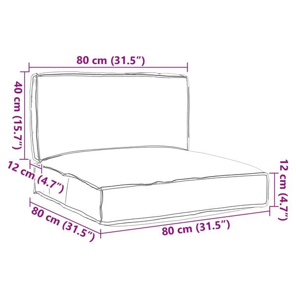 vidaXL Pallet Kussen Set 2 pcs Wijnrood Oxford Stof