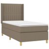 vidaXL Boxspring met matras stof taupe 100x200 cm