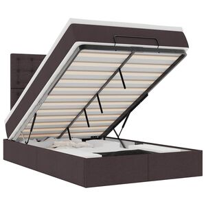vidaXL Ottoman bed met matras en LED's 120x190 cm stof donkerbruin