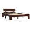 vidaXL Bedframe massief grenenhout donkerbruin 140x200 cm