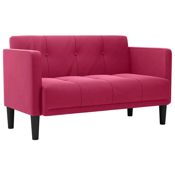 vidaXL Loveseat bank wijnrood 111 cm fluweel