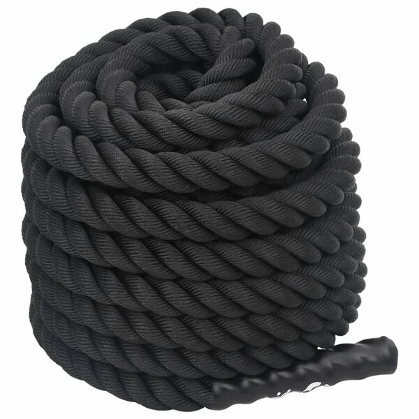 vidaXL Battle Rope Zwart 15 m 11 kg Polyester