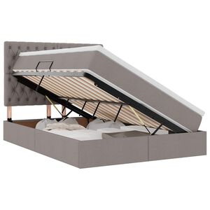 vidaXL Opslag bed met matras met matras Taupe 140 x 190 cm Polyester