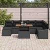vidaXL Tuin Sofa Set met opslag 9 pcs Zwart Poly riet