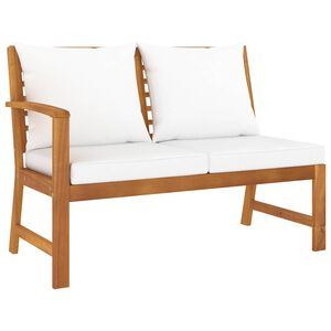 vidaXL Tuinbank met cr&egrave;mekleurig kussen 114,5 cm massief acaciahout
