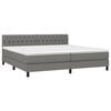 vidaXL Boxspring met matras en LED stof donkergrijs 200x200 cm