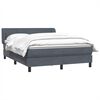 vidaXL Boxspring met matras fluweel donkergrijs 140x220 cm