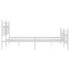 vidaXL Bedframe met hoofd- en voeteneinde metaal wit 193x203 cm