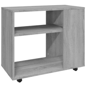 vidaXL Bijzettafel 70x35x60,5 cm bewerkt hout grijs sonoma eikenkleurig