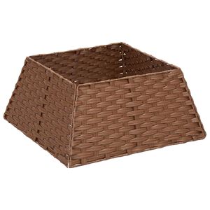 vidaXL Kerstboomkraag Vierkant Licht Bruin 50 x 50 x 25 cm poly rattan