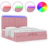 vidaXL Ottoman bed met matrassen en LED's 200x200cm fluweel roze