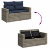 vidaXL 6-delige Loungeset met kussens poly rattan acacia grijs