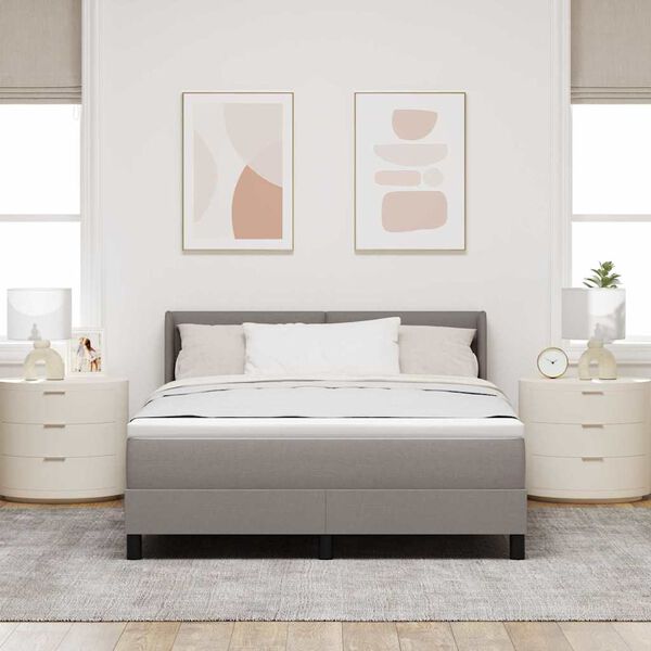 vidaXL Boxspringbed met matras Taupe 200 x 160 cm Polyester