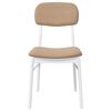 vidaXL Eetkamerstoelen met kussens 2 st massief hout rubber wit
