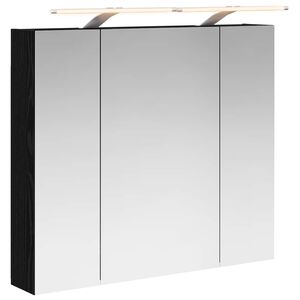 vidaXL Badkamer spiegelkast Zwart Eiken 80 x 14.5 x 70 cm Bewerkt hout