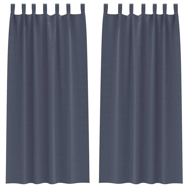 vidaXL Zwart-out Gordijnen met Ringen 2 pcs Antraciet 245 x 140 cm