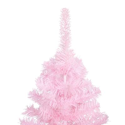 vidaXL Kunstkerstboom met verlichting en standaard 180 cm PVC roze
