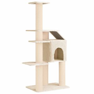 vidaXL Kattenboom met sisal krabpalen Cr&egrave;mekleurig 183 cm