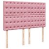vidaXL Ottoman bed met matrassen en LED's 140x200cm fluweel roze