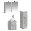 vidaXL Badkamermeubelset 4 pcs Betongrijs Bewerkt hout en glas
