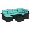vidaXL Tuin Sofa Set 7 st Zwart poly rattan