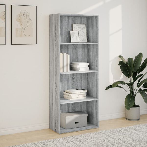 vidaXL Boekenkast 60x30x152 cm bewerkt hout grijs sonoma eikenkleurig