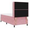 vidaXL LED Boxspring Bed met Matras Geruit Roze 90 x 190 cm Fluweel