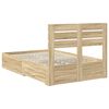 vidaXL Bedframe met lade met hoofdeinde met opslag Bewerkt hout