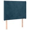 vidaXL Hoofdbord met randen 83x16x118/128 cm fluweel blauw