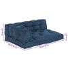 vidaXL Pallet Sofa Kussen 3 pcs Indigo 120 x 80 x 38 cm Stof